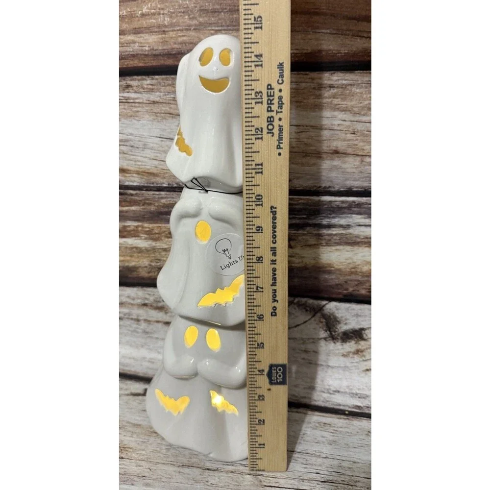 Light Up Stacked Ghosts  Hear No Evil See No Evil Speak No Evil Halloween Decor
